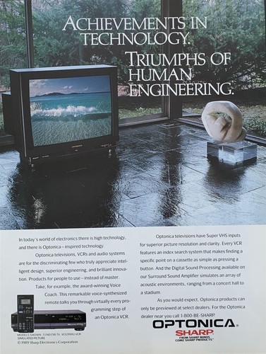 1990 sharp optonica vcr e - optonica, tv